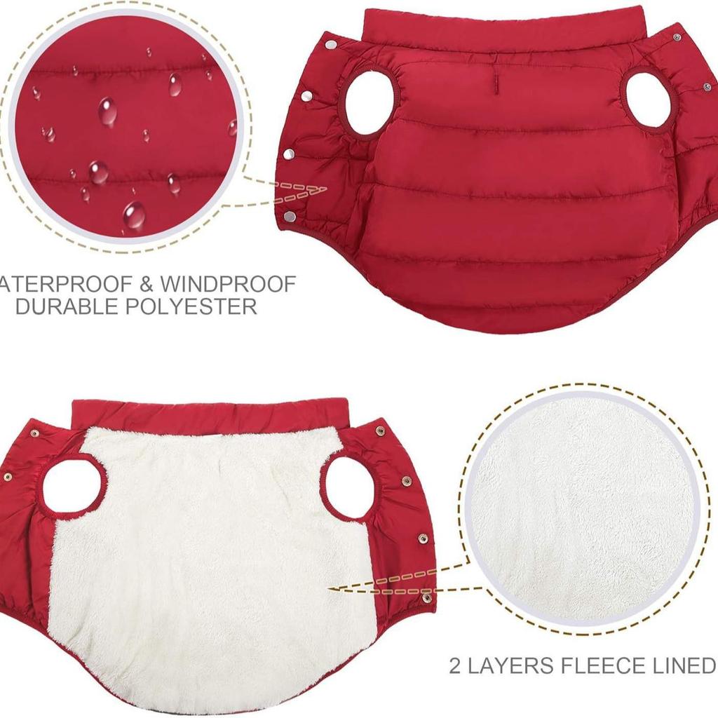 New Winter Thick Dog Coat with Leash Buckle
