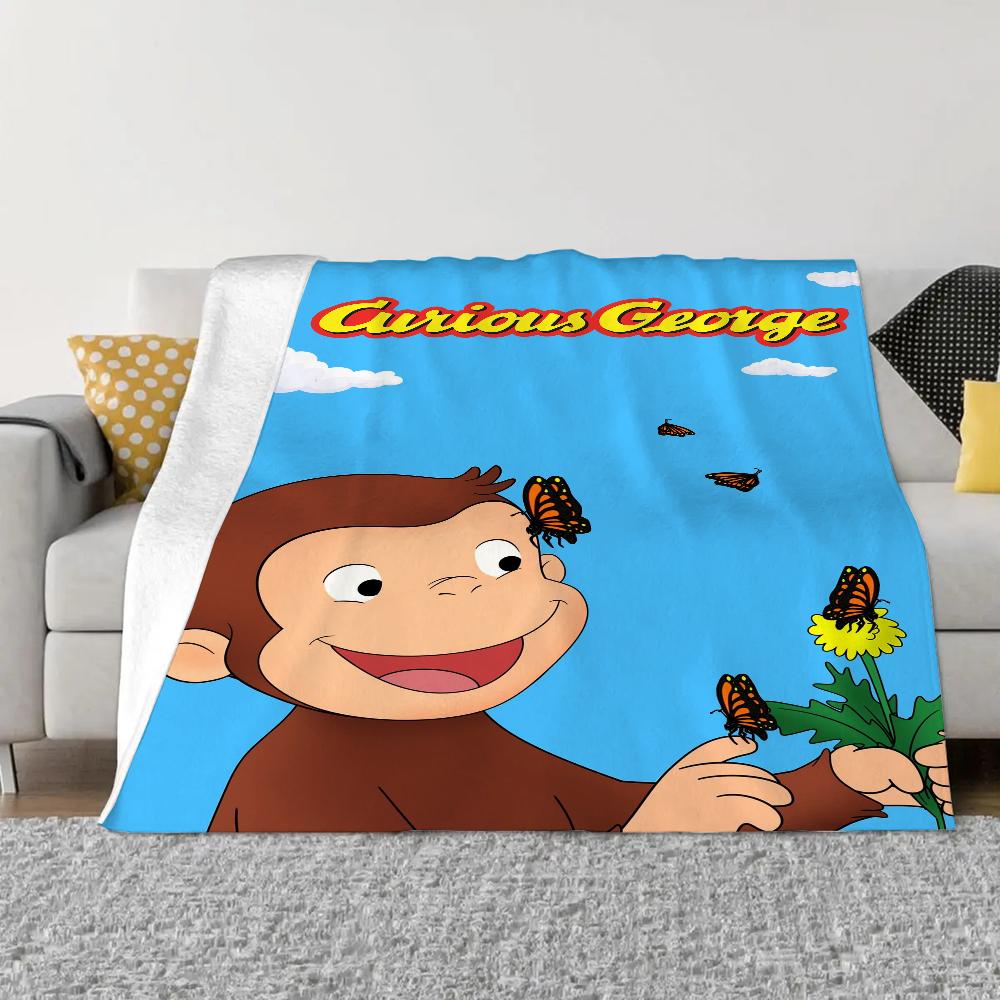 Curious George Blanket Bed Blankets & Throws Luxury Bedding Beach Towel Interior for Home Knitted Plaid Throw Knee Fluffy Soft &