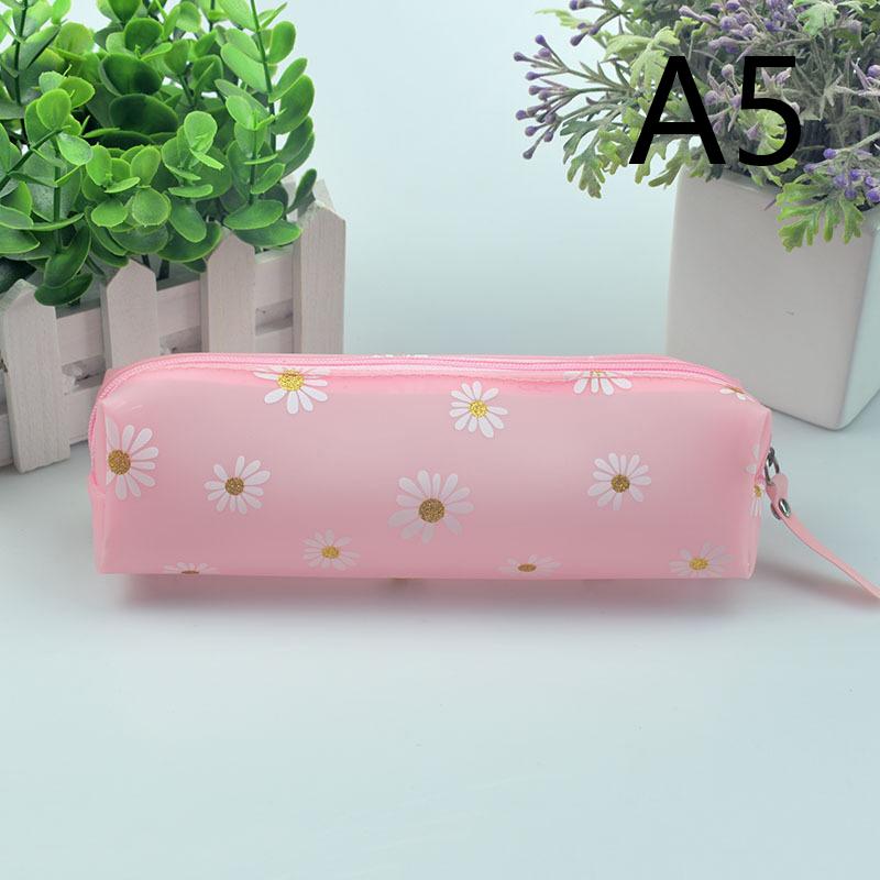 1pcs Cute Transparent Pencil Case Daisy Gift Stationery Storage Bag School Pencil Case Pencil Bag School Supplies Stationery