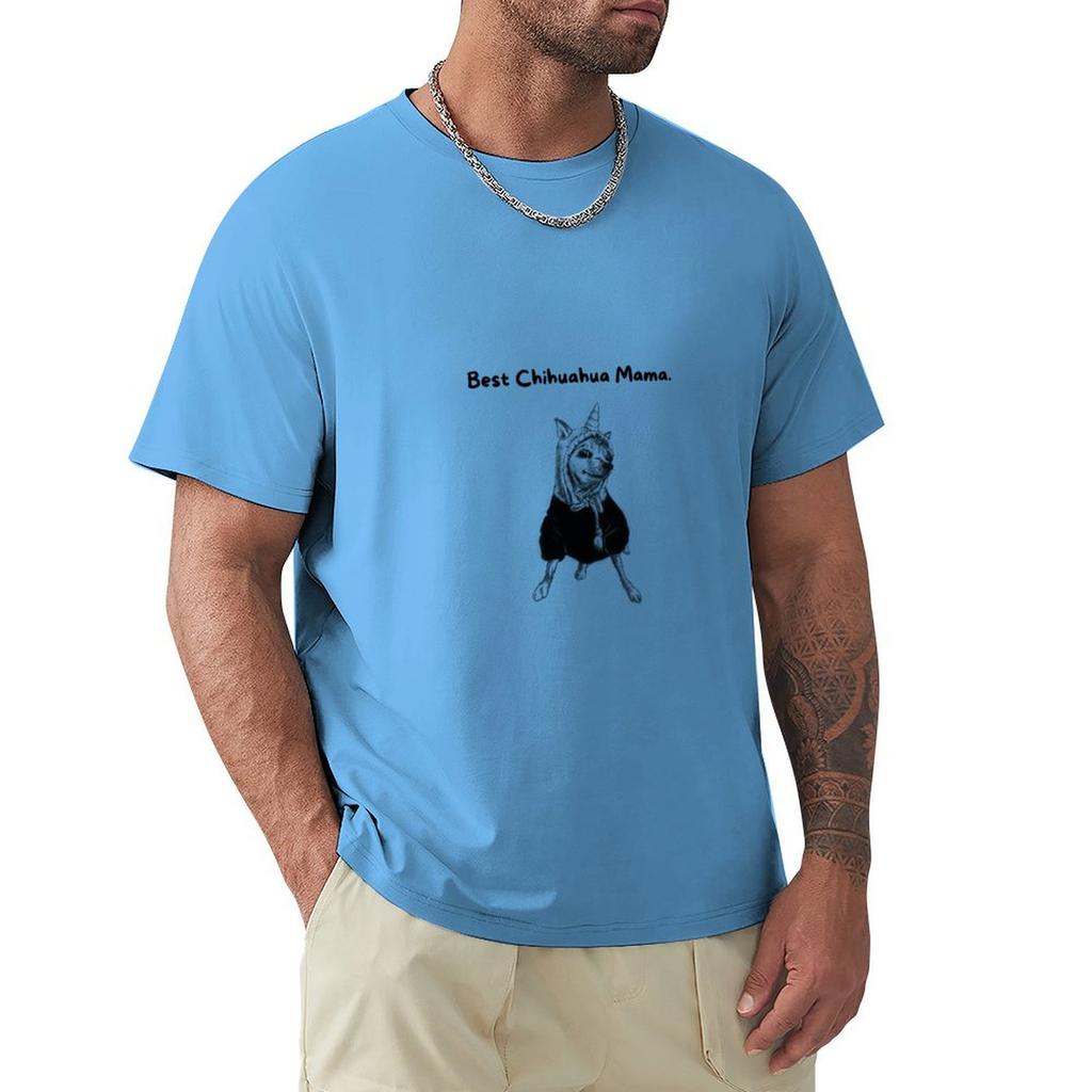 Chihuahua Mama Cute Unicorn T-Shirt Aesthetic Clothes Cotton Graphic Tees Shirts Graphic Mens Clothing