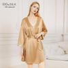 Cross 19 Momme Heavy Silk Women's Nightgown & Robe - 100% Mulberry Silk for Spring & Autumn