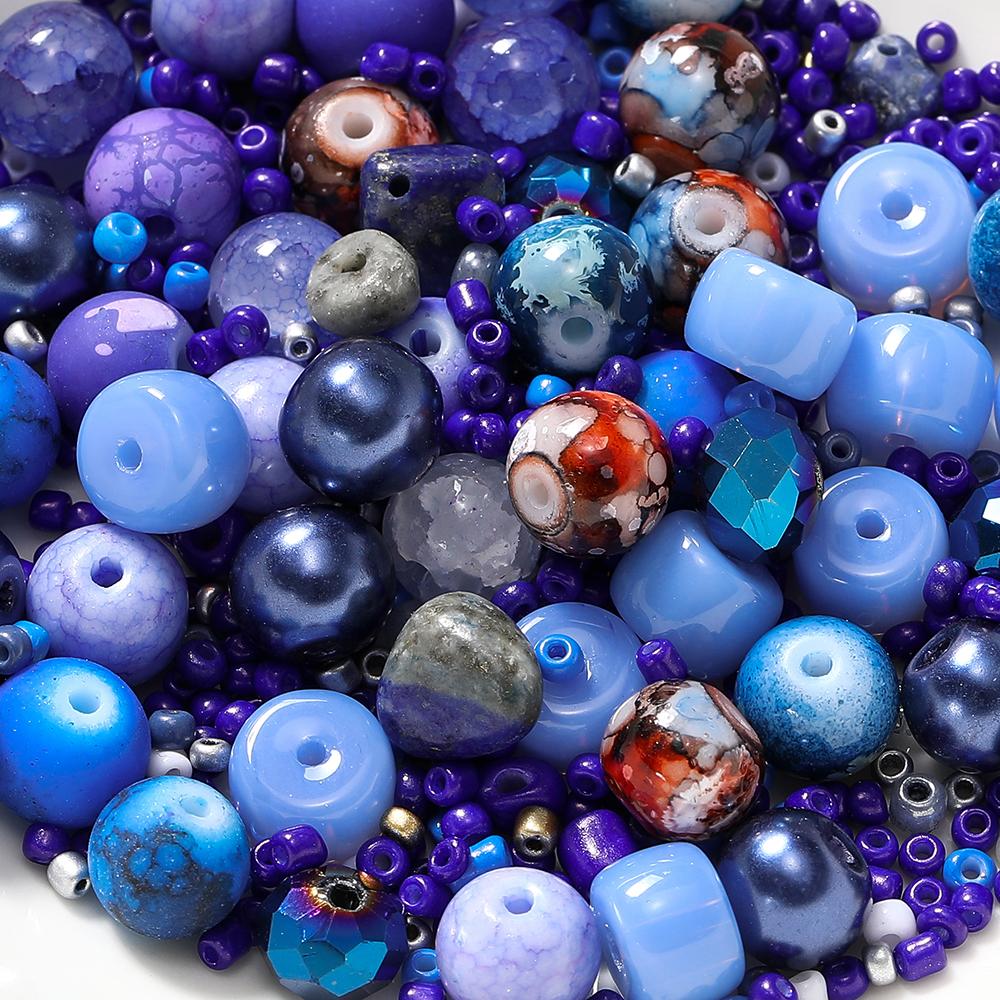 20g/Lot 8mm Mixed Glass Irregular Shape Charm Seed Loose Beads for Handmade DIY Necklace Bracelets Jewelry Accessories