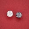 S925 Sterling Silver Floral Round Hollow Spacer Beads - Chinese Style DIY Jewelry Accessories