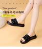 Flat-bottomed Soft-soled Slippers for Summer Wear 2025 New Sequined Fashion Medium Heel Versatile Beach Sandals Lazy Word