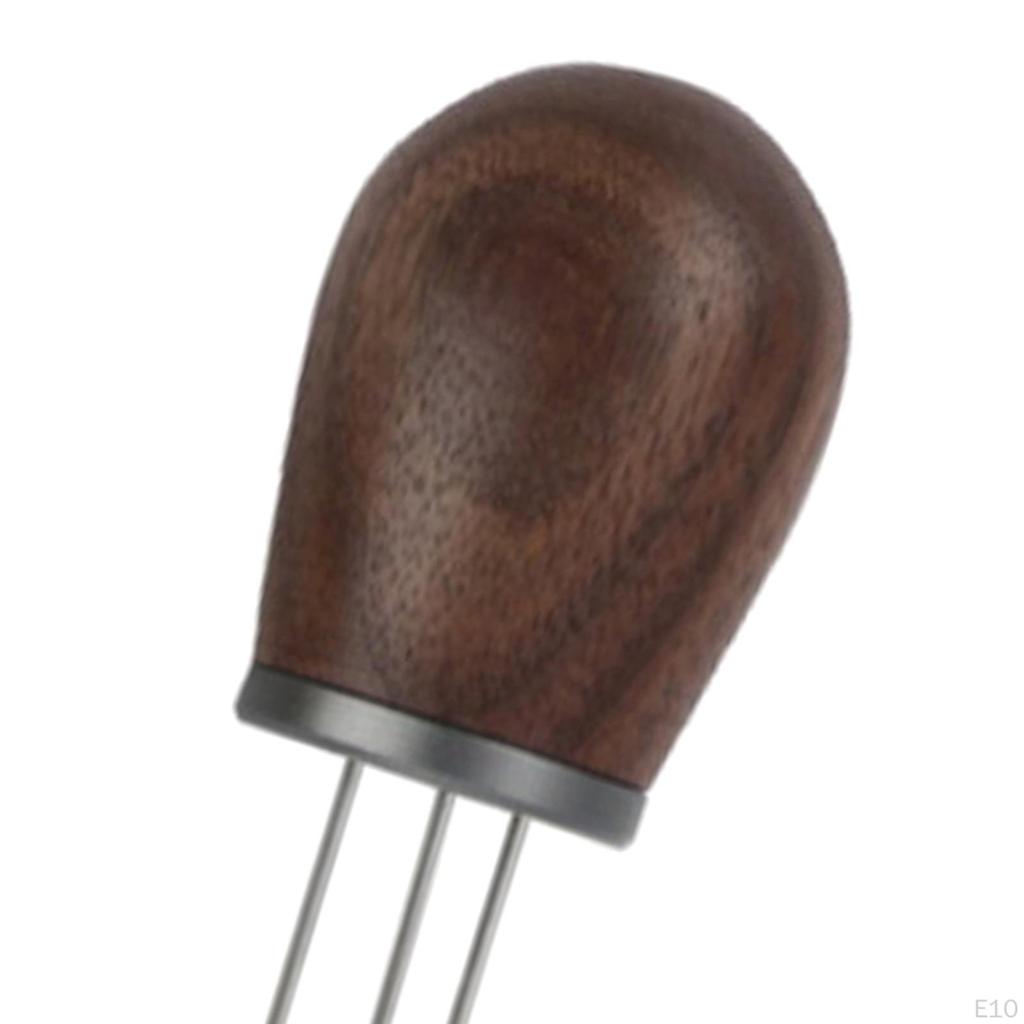 Wooden Coffee Tamper Espresso for . Stainless Steel Flat with Height Adjustable Handle
