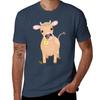 Cute Happy Jersey Cow And Flower Cartoon Tshirt Graphic T Shirts For Unisex Tshirt
