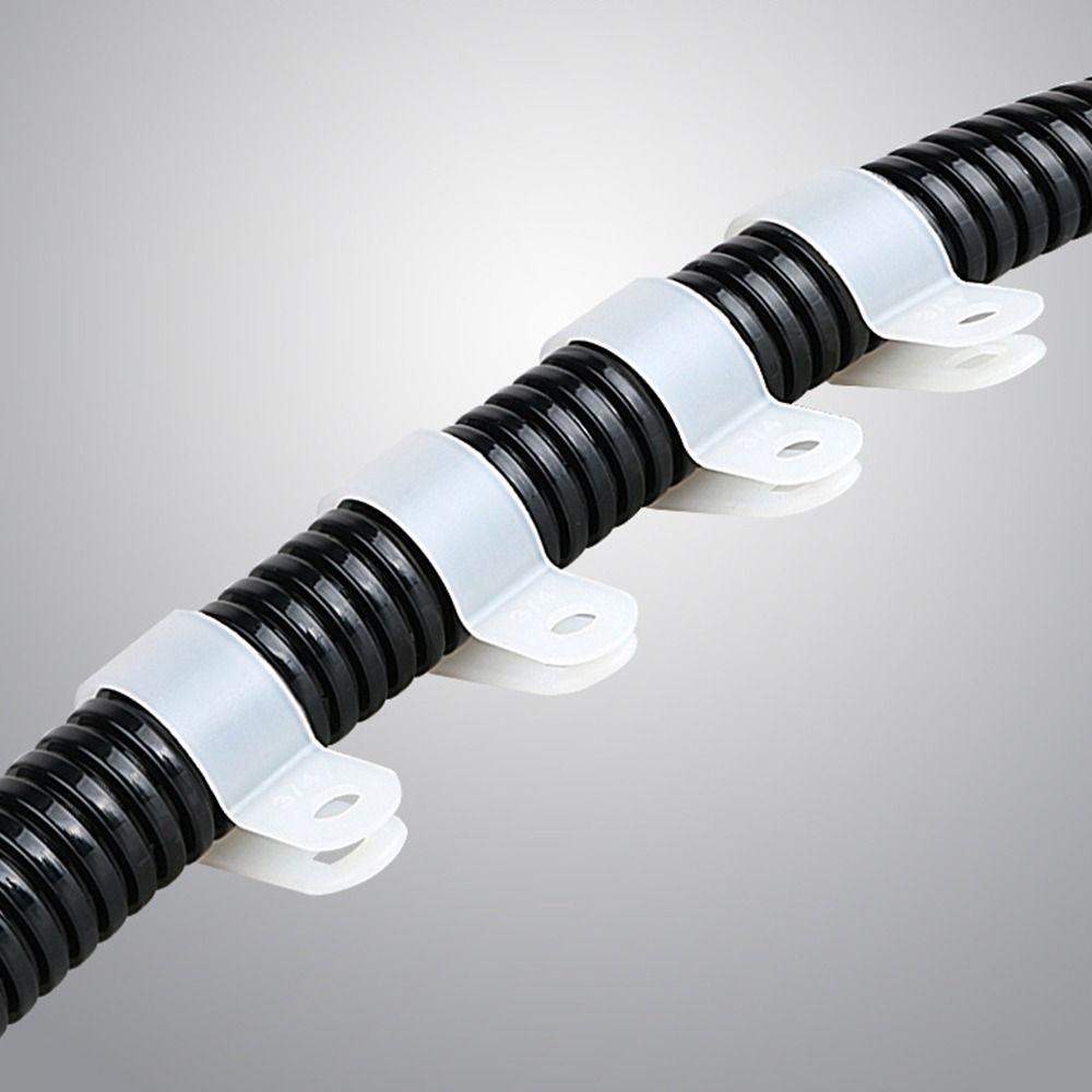 10PCS Plumbing Tightening Cable Clip Nylon Fastening Buckles Durable R-Type Hose Clamp  Cable