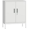 Metal Storage Cabinet with Lock and Adjustable Shelves - White