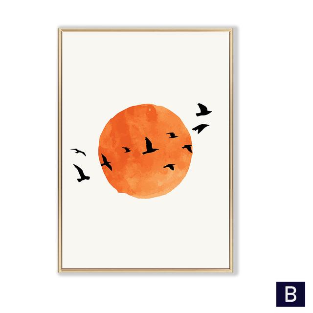 Abstract Boho Sun Natura Pânză Artă Pictură decorativă minimalistă Postere și imprimeuri nordice Poze de perete pentru decorarea camerei de zi