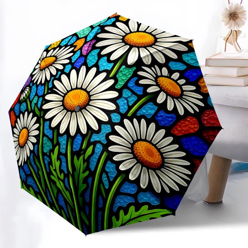 1pc Floral Pattern Automatic Open/Close Umbrella Compact Folding Umbrella, All-Season Portable Umbrella for Women/Men F1124284