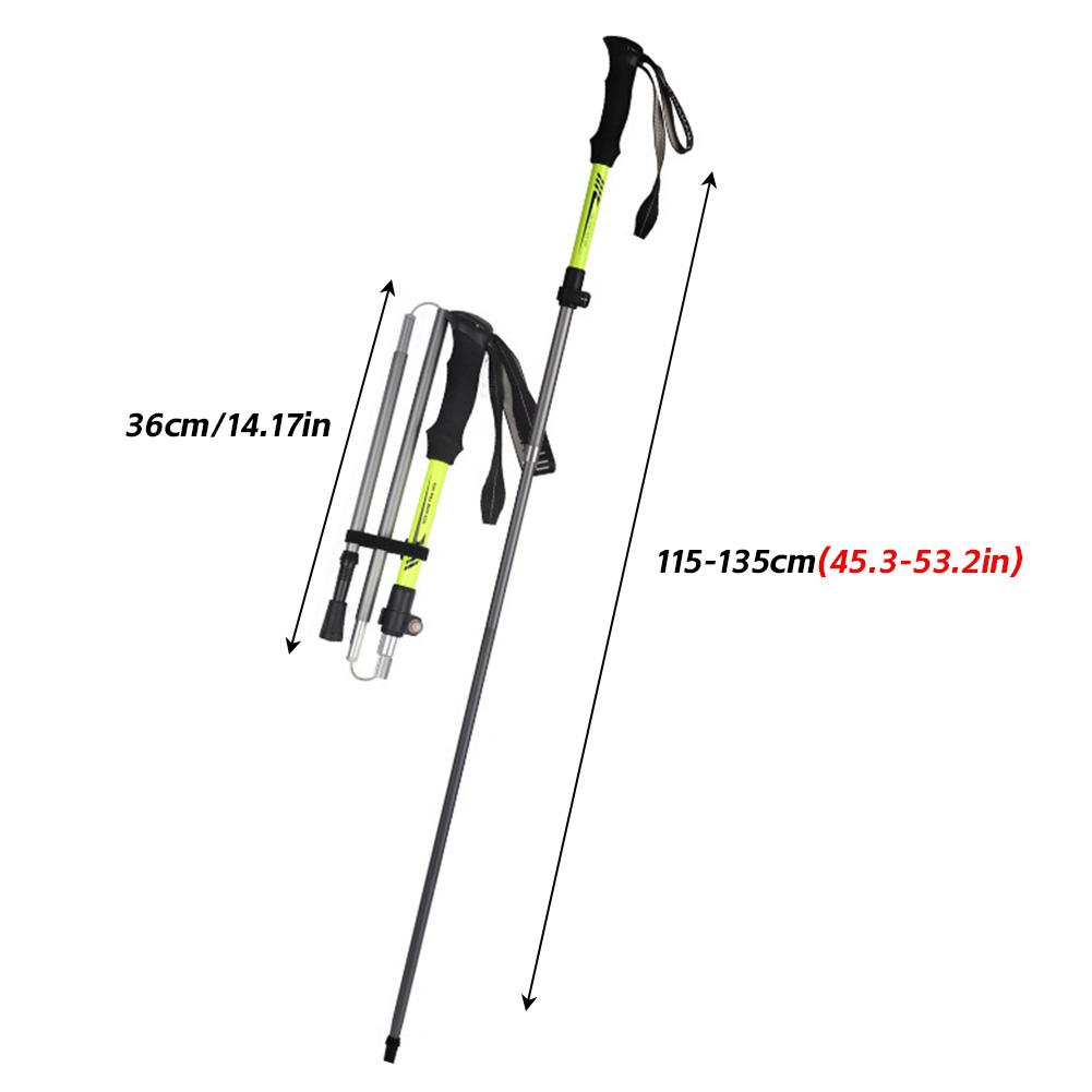 Outdoor Fold Trekking Pole Camping Portable Walking Hiking Stick for Elderly 5 Section Ultralight Carbon Fiber Telescopic Sticks