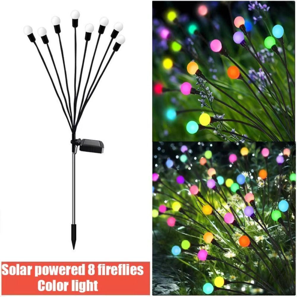IP65 Waterproof Solar Firefly String Lights Wind Motion 6 LED Solar Firefly Lights New Upgraded Creative Personalized