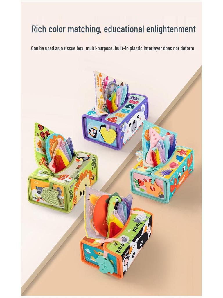 Jollybaby Early Learning Tear-Proof Tissue Box Toy for Babies 0-1 Year