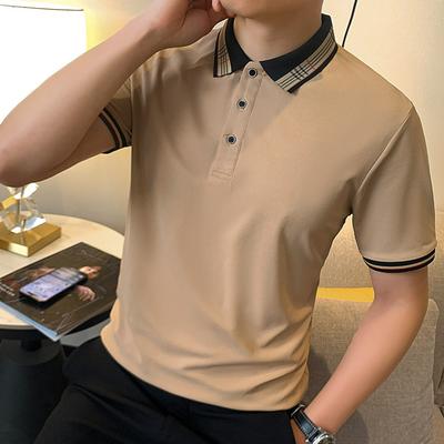 Maglietta POLO Casual a Maniche Corte con Collo a Revers in Cotone Top a Mezza Manica Abbigliamento Uomo