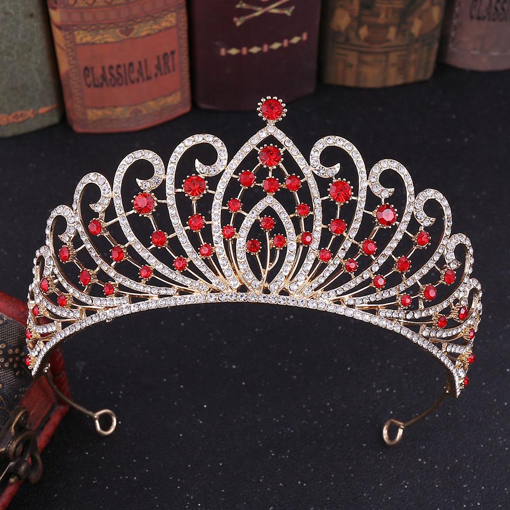 New popular wedding tiara crown luxury baroque rhinestone alloy