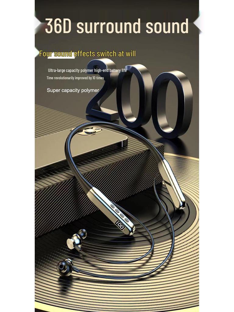 Bluetooth 2025 Neckband Earphones: Wireless, High Sound Quality, Long Battery Life, Perfect for Sports.