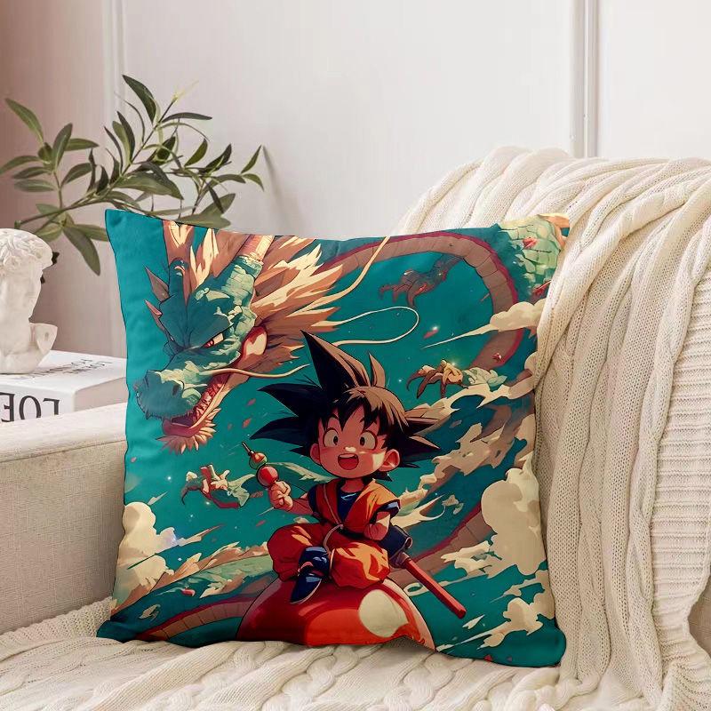 Kissenbezug mit Dragon Ball-Motiv und Cartoon-Print – Ein Traum für Anime-Fans! Anime-Accessoires und Deko-Geschenke