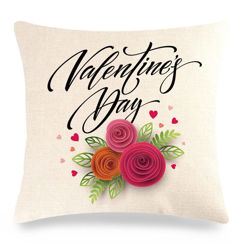 Home Decor Valentine'S Love Themed Decorative Pillow Covers Pattern Cushion Cover Suitable For Sofa Bedroom Car Pillow Cover