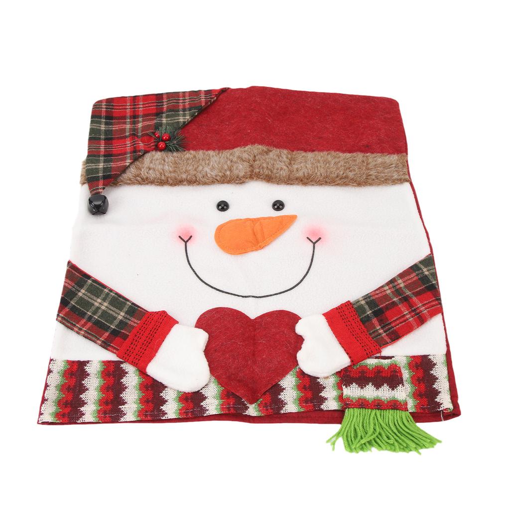 Weihnachtsessen Stuhllehnenbezüge Einfach zu installieren Weich Knitterarm Rutschfest Weihnachts-Stuhlhussen für Esszimmer