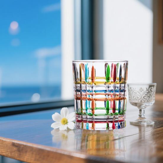 Colorful Hand-Painted Whisky Glasses Gothic Rock Style Wine Glass Dazzling Colored Soda Lime Glassware