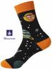 Set Space Astronaut Crew Socks Rocket UFO Star Planet Pattern Socks Stylish Pilot [Miracroute] 4-Pair 25-27cm Men's (Set A)