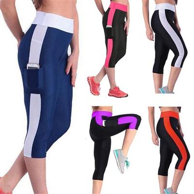 Damen saugfähige Leggings zum Laufen, Yoga, Sport, kurze Fitnesshose