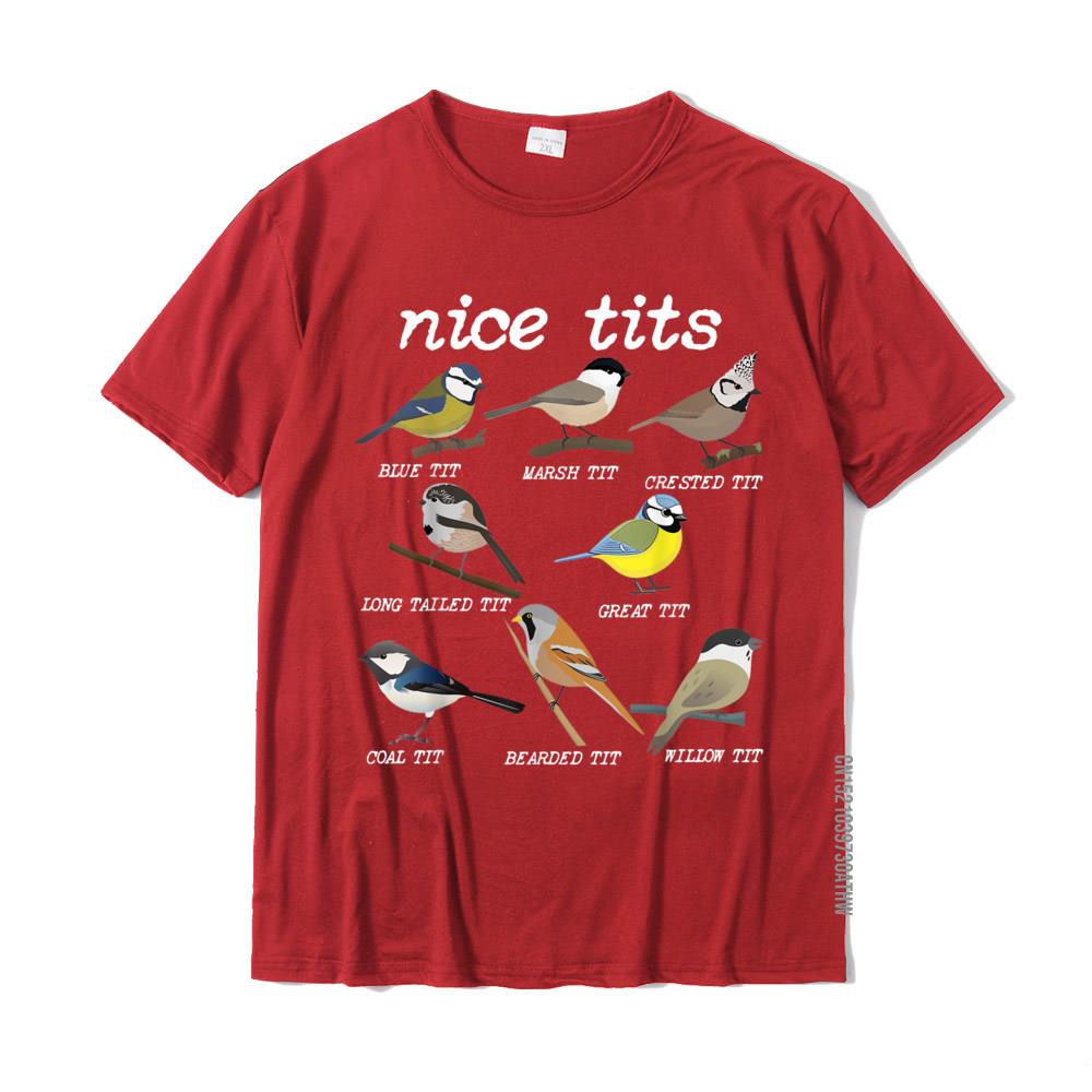 Seios Bonitos Pássaros Divertidos Observação de Pássaros Pássaros Tits Engraçados Camiseta de Observador de Pássaros Tops de Algodão Design de Camiseta Camisetas Especiais de Rua