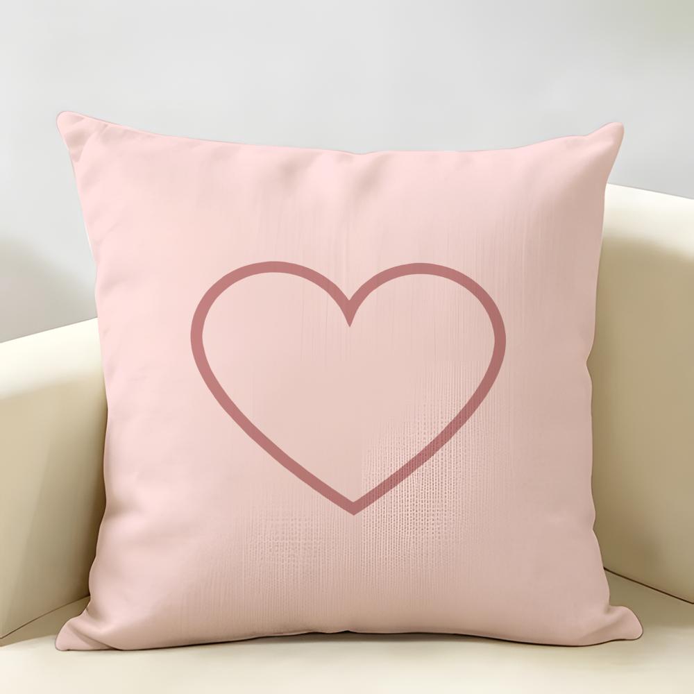 Simplicity Fashion Text Love Cushion Cover Natural Linen Organic Fabric DoubleSided Printing Room Sofa Decor Pillow Case