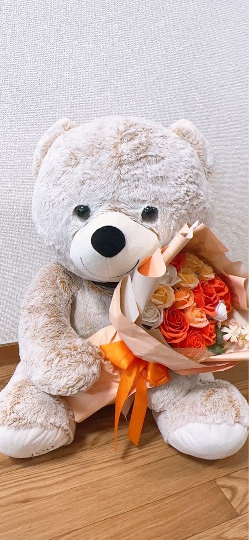 

[USED] Large teddy bear, brown, Christmas, bouquet, Mother s Day