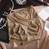2024 Autumn/Winter Women's High-Waist Silky Satin Hip-Lifting Breathable Cotton Panties with Antibacterial Crotch