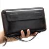 Soft Genuine Leather Clutch Wallet Men's Long Wallet Leather Wallet for Business Card Bill Cash Top Layer Cowhide Handbag