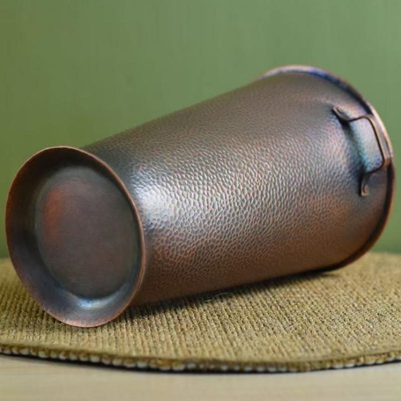 Handcrafted Pure Copper Ice Bucket  Creativity Retro Large Size Beer and Beverage Ice Cube Storage Bucket Drinkware Tableware