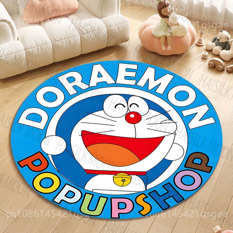 Multiple Styles Japan Cute Doraemon Print Round Rugs for Living Room Bedroom Floor Mats Kids Room Household Carpet Home Decor