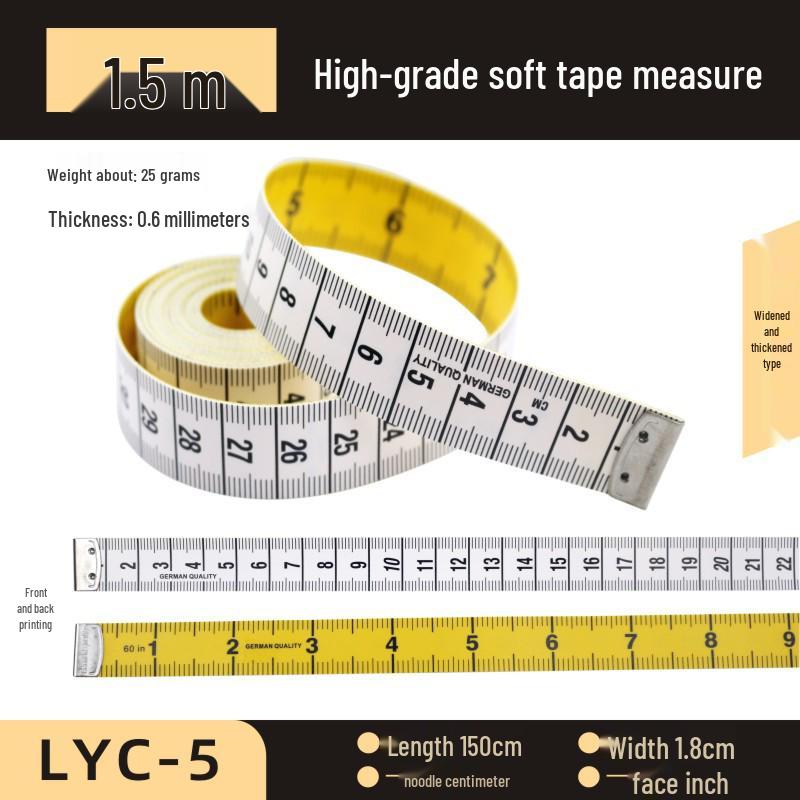 PVC Fiberglass Soft Tape Measure - 1.5m, 2m, 3m Tailor's Measuring Tape