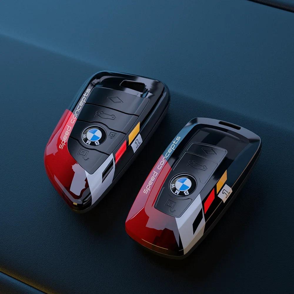 Autoaufkleber Heiß 2025 ABS Kohlefaser Auto Schlüsselanhänger Hülle für BMW 1 2 3 4 5 6 7 Serie X1 X3 X7 X5 X6 X4 F10 F20 F30 G20 G30 G01