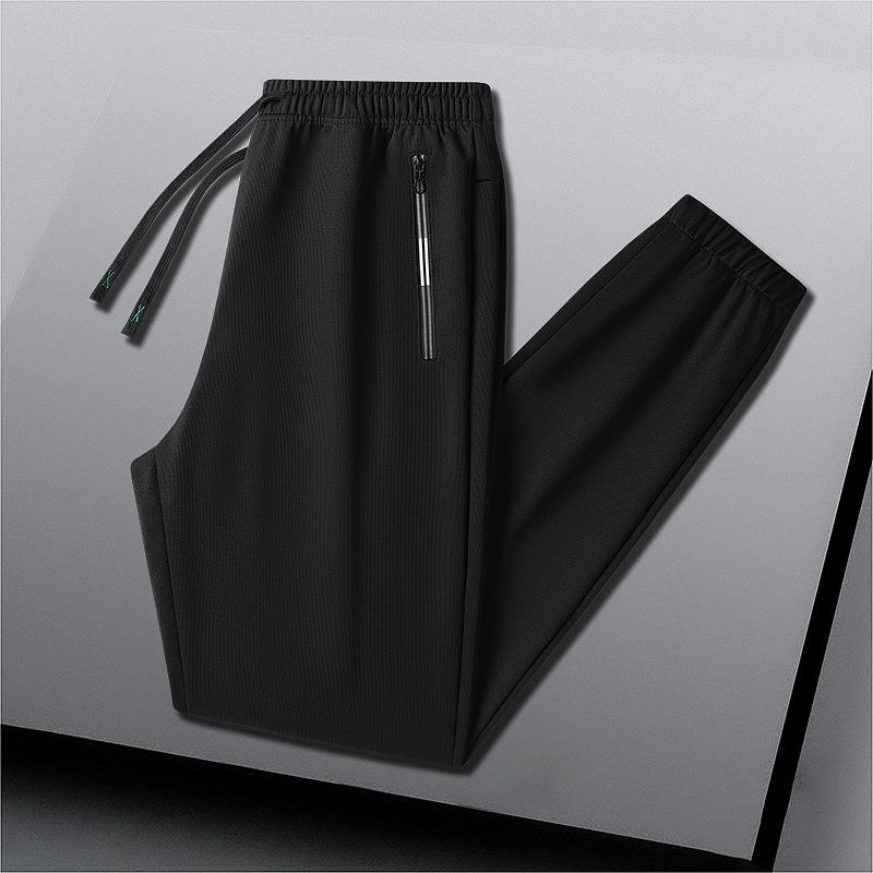 Sportliche Herrenmode, modisch und vielseitig, elastisch, hoch tailliert, einfarbig, mit Reißverschlusstasche, Freizeithose