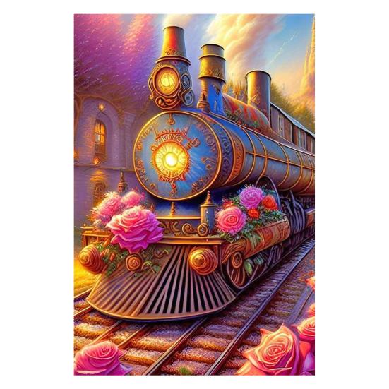 

5D Алмазный художественный комплект Поезд Узор Пейзаж Повысьте творческий потенциал Уменьшите стресс с изысканными стразами Вышивка Мозаика Вышивка крестиком Украшение дома D