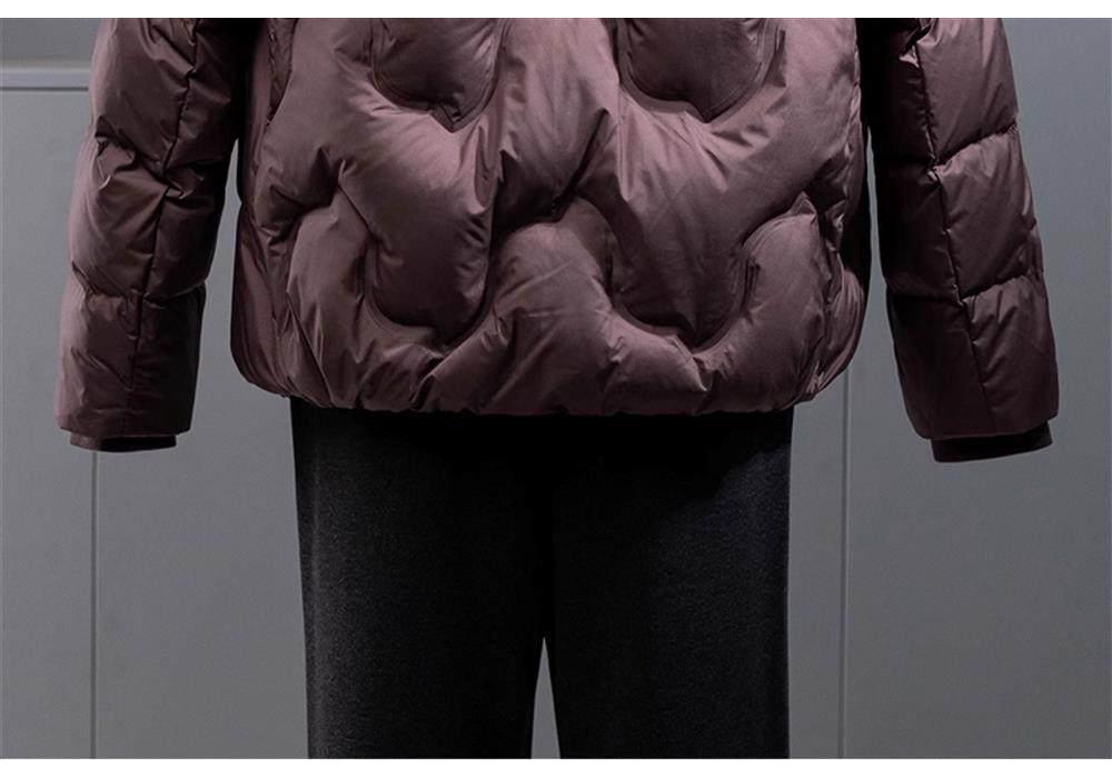 Schicke Daunenjacke mit Kapuze in Übergröße für Frauen mittleren Alters und ältere Frauen – Kurzer Wintermantel