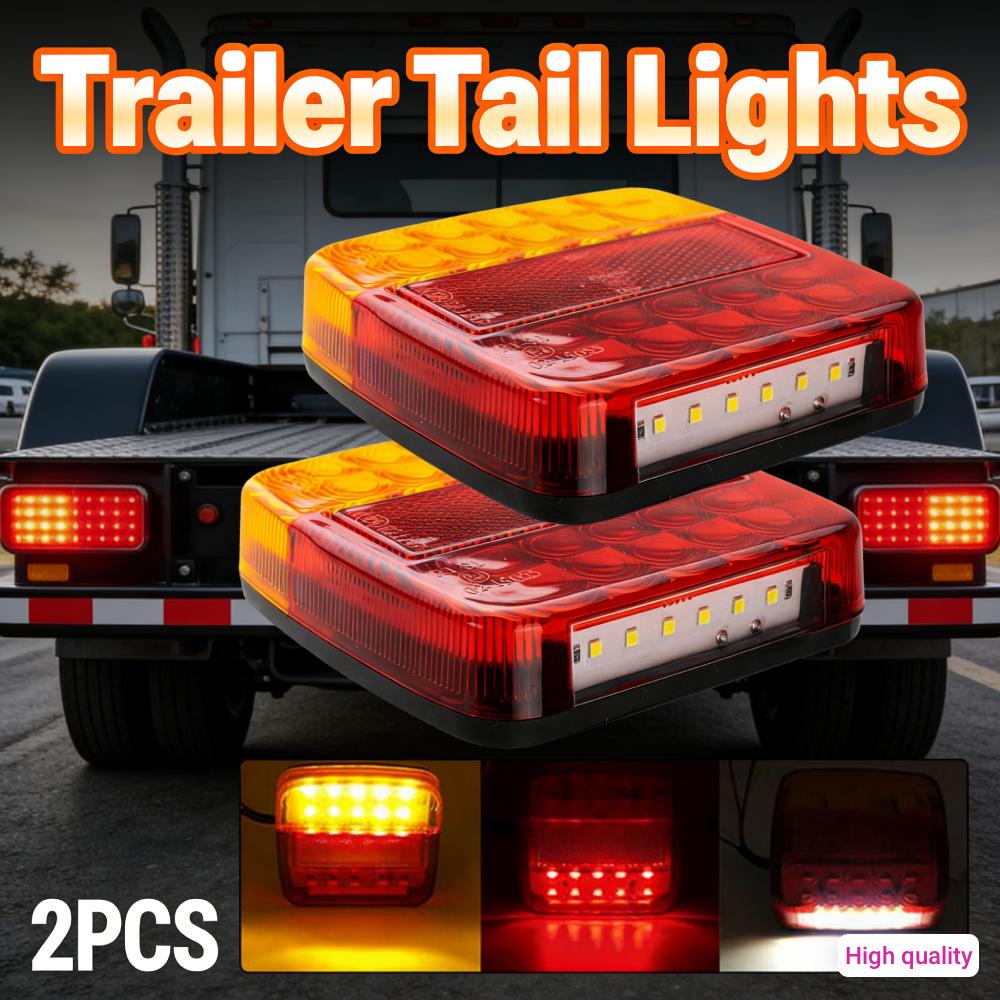 2Pcs Trailer Tail Lights Super Bright 12V Submersible Boat Truck Lamp Taillight Turn Signal Indicator for Trailer Truck RV Boat