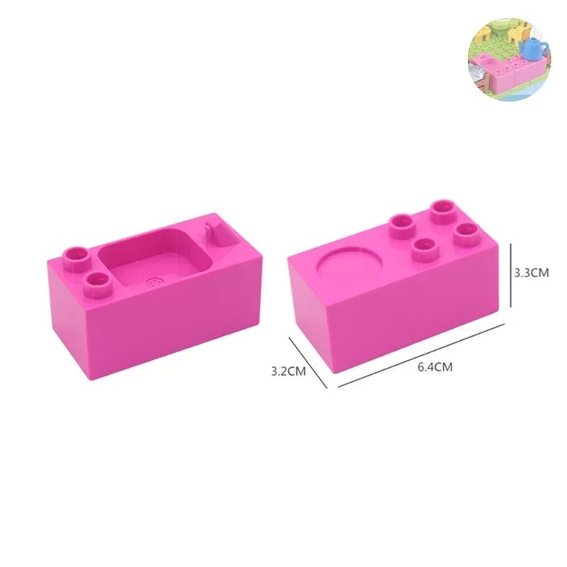 Big Building Blocks Play House Furniture Accessories Indoor Utensil Bed Compatible Large Bricks Assemble Toys Children Kids Gift
