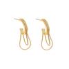 Chain fringed earrings female cold wind temperament metal stud earrings exaggerated personality Internet celebrity ears