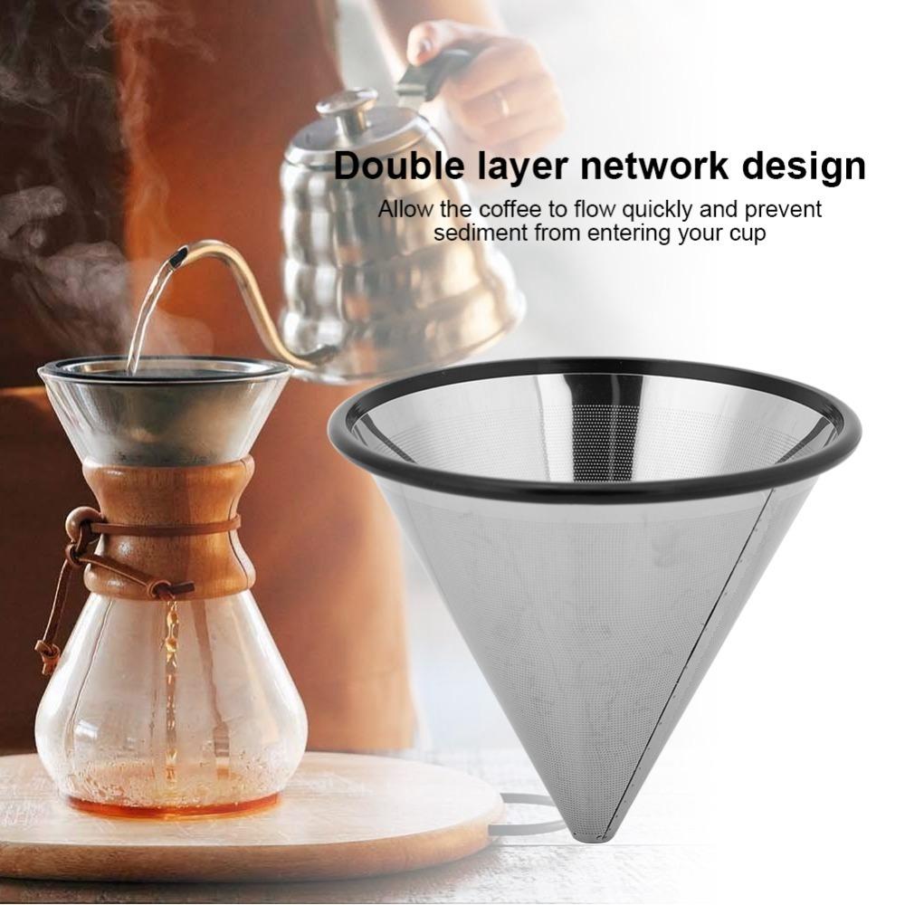 

Stainless Steel Stainless Steel Coffee Filter Metal Base Coffee Mesh Strainer Single Cup Brewing