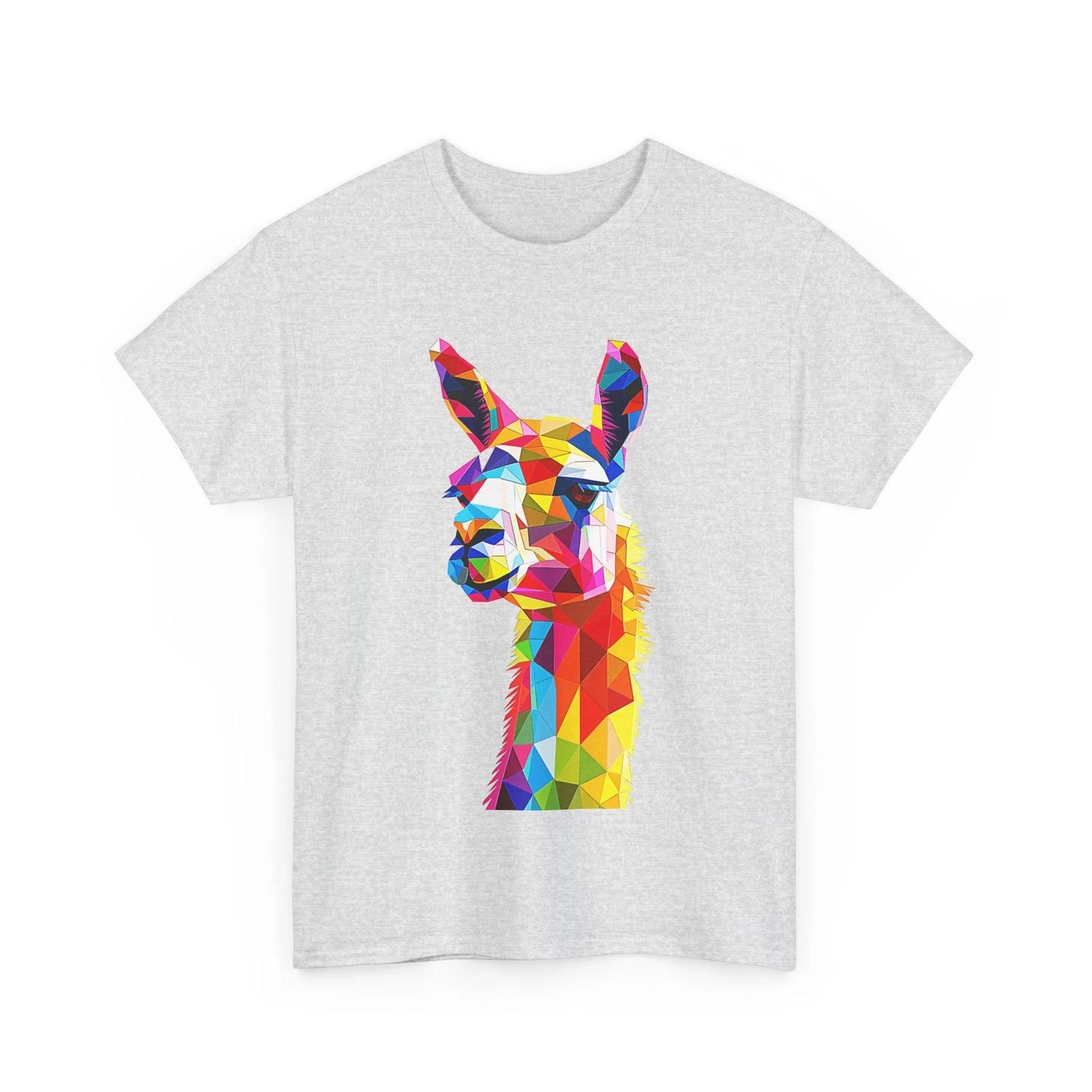 COLORFUL GEOMETRIC ORIGAMI FARM LLAMA ANIMAL ART TEE Tshirt GIFT MEN WOMEN MOM 2XL
