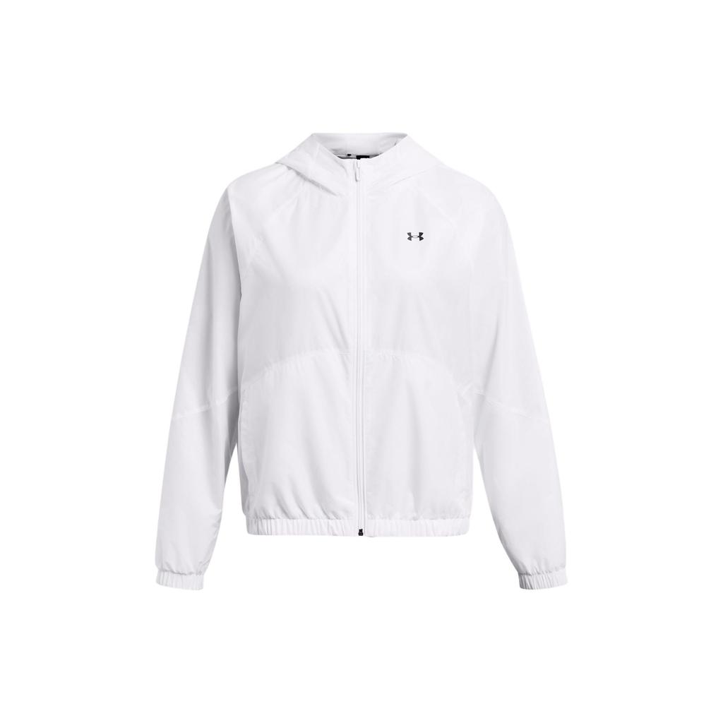 Under Armour UA Rival Solid Logo Casual Hoodie Jacket Women jackets White 1382698-100