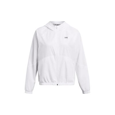 UA Rival Solid Logo Casual Hoodie Jacket Women Jackets White 1382698-100