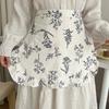 with Pocket Korean Style Apron Fashion Kitchen Cafe Baking Apron Floral Plaid Half Apron  Man Woman