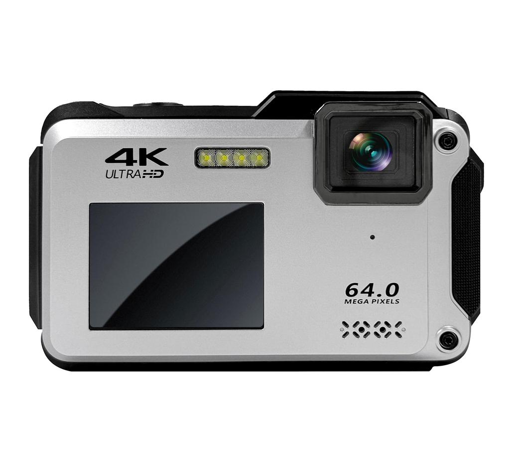 BLUEWIDE Compact Digital Waterproof Dustproof 13MP Effective 4K CALS 16x Digital Suitable for Construction Camera, Silver, & (IPX8), Pixels, Video,