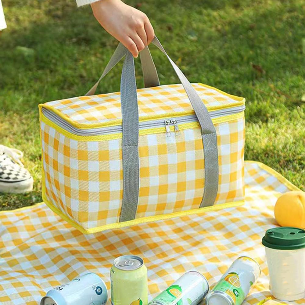 

Picnic Insulation Bag, Reusable Thick Aluminum Film Outdoor Picnic Basket, Camping Equipment, Family Picnic Debris Container зелёный