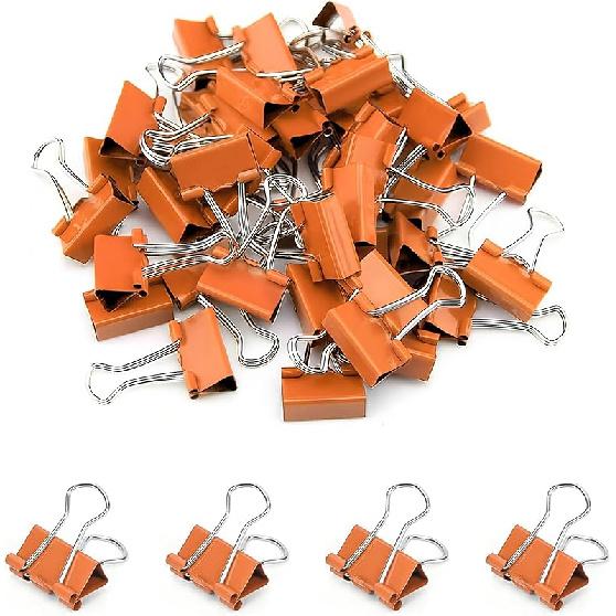 50 Pack Small White Binder Clips 3/4 Inch (19 Mm), Colored Little Paper Clamps, Tiny Mini Paper Clips for Office Home School Business 0.75"