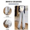 Gray Sweatpants Women's New Spring and Autumn High-waisted Straight Wide-leg Pants Small Casual Loose Sweatpants Women